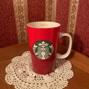 Starbucks Red Green Siren Ceramic Tumbler 2015   H 54
